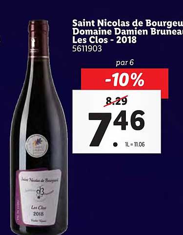 saint nicolas de bourgeué domaine damien bruenau les clos - 2018