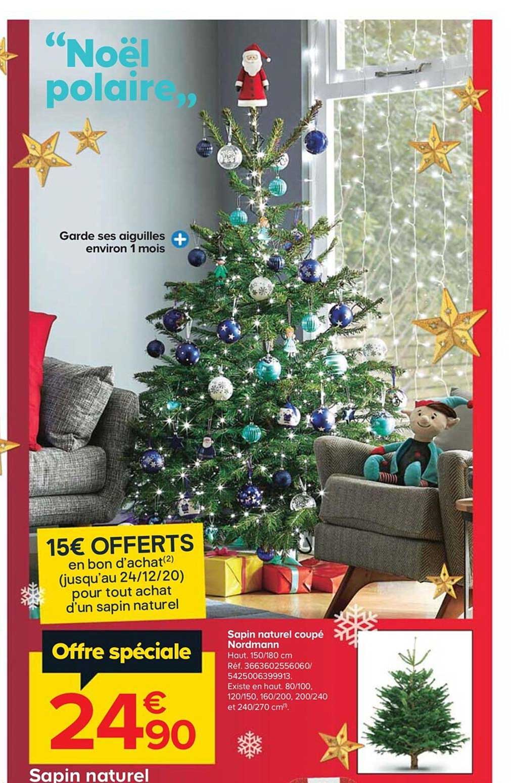 sapin naturel coupé nordmann