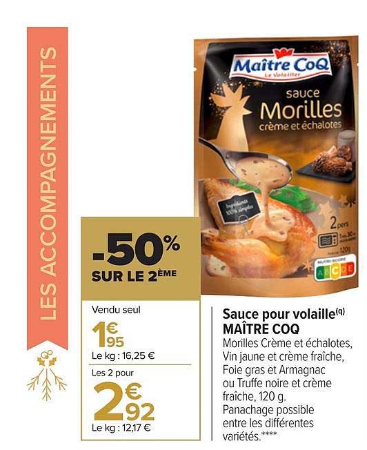 sauce pour volaille maître coq