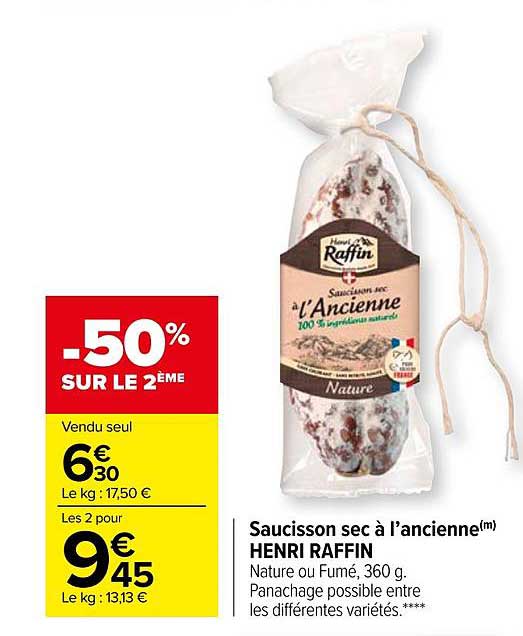 saucisson sec à l'ancienne henri raffin