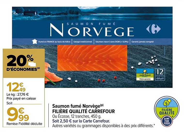 Saumon Fumé Norvège Filière Qualité Carrefour