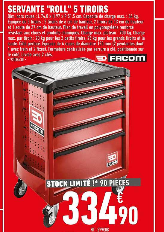 servante "roll" 5 tiroirs