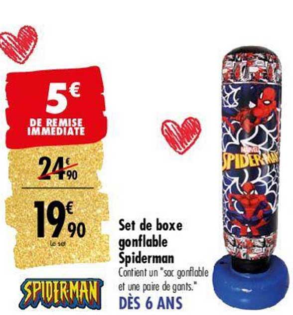 set de boxe gonflable spiderman