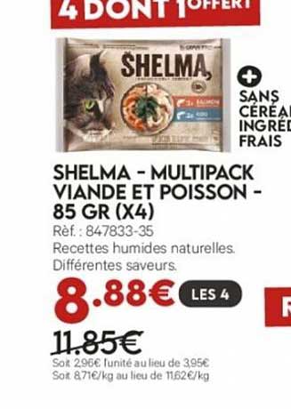 Shelma - Multipack Viande Et Poisson - 85 Gr (x4)