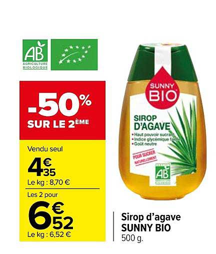 sirop d'agave sunny bio