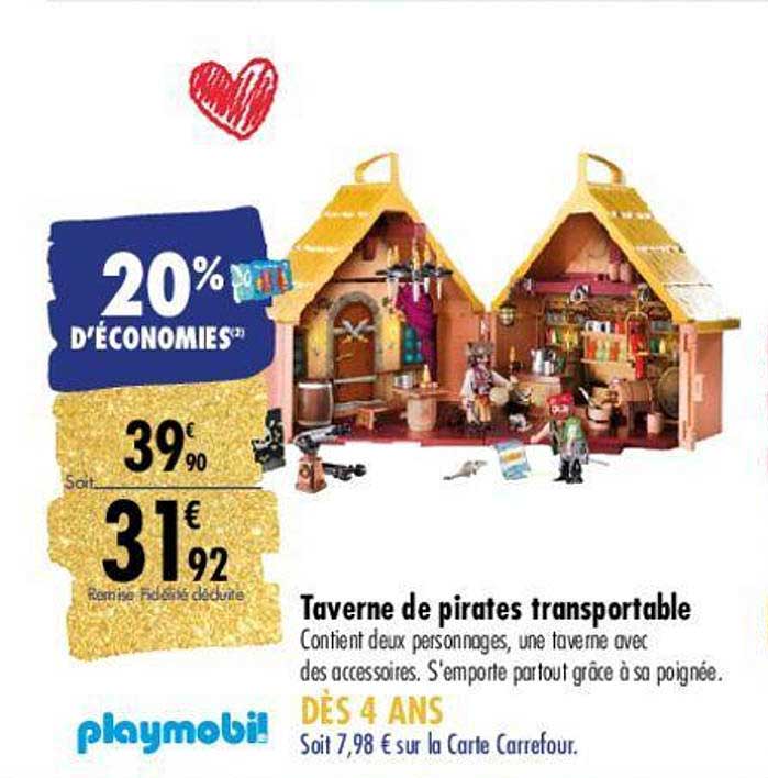 taverne de pirates transportable playmobil