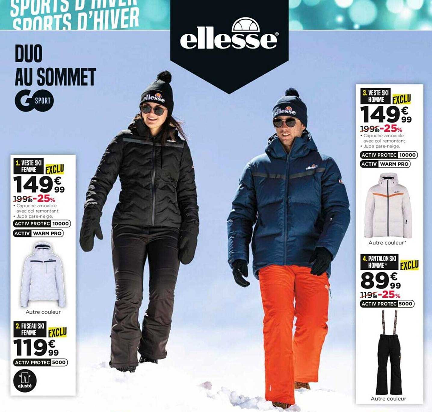 Veste Ski Femme, Fuseau Ski Femme, Veste Ski Homme, Pantalon Ski Homme Ellesse