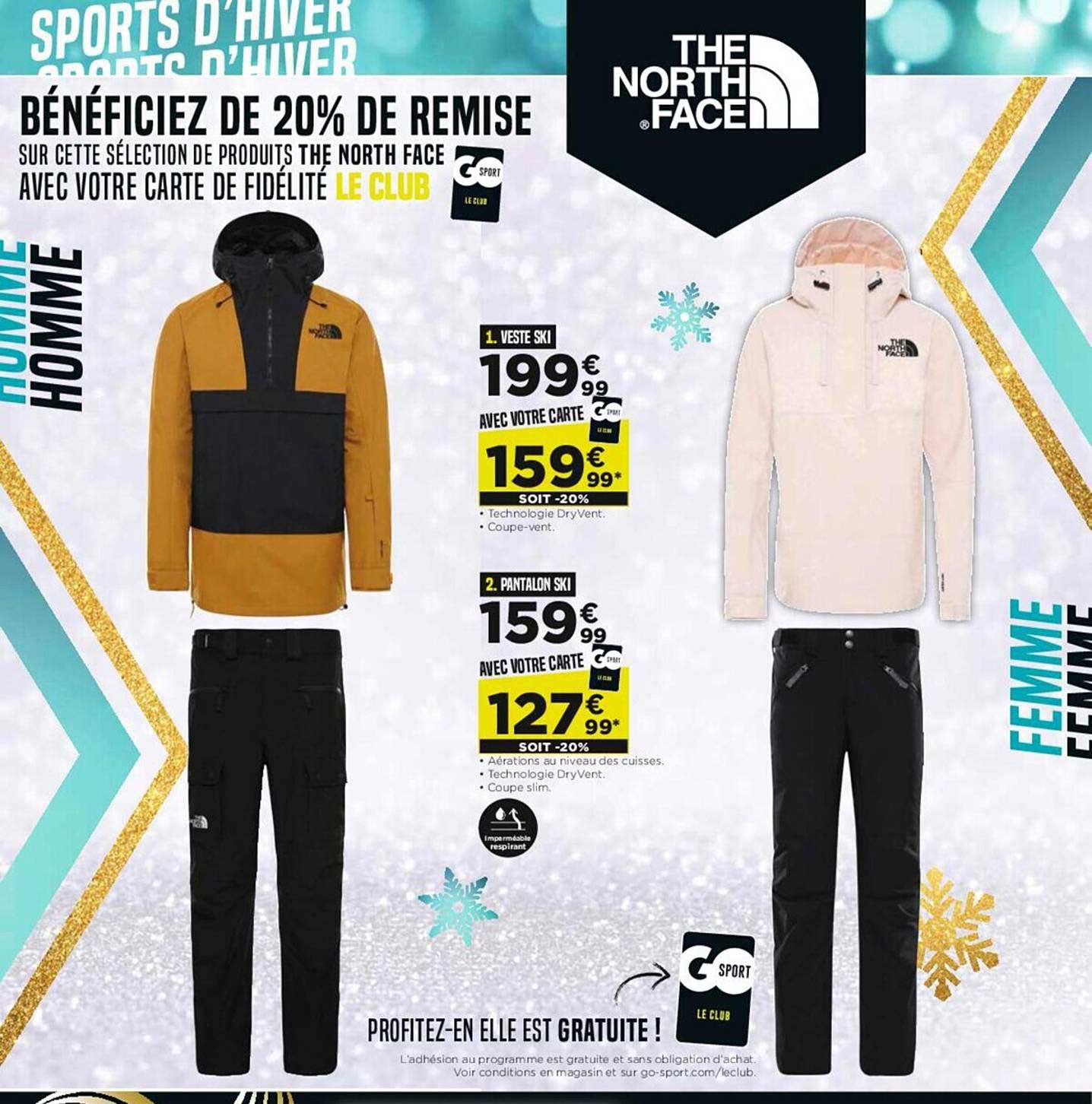 veste ski the north face , pantalon ski