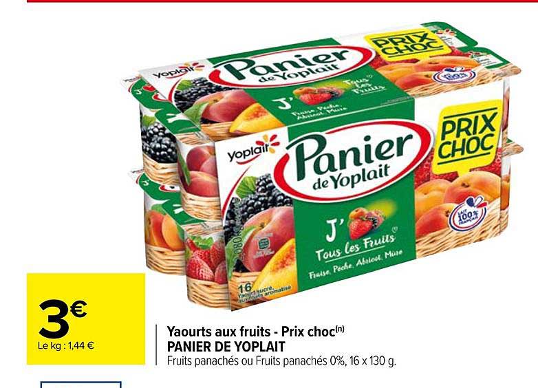 Yaourts Aux Fruits - Prix Choc Panier De Yoplait