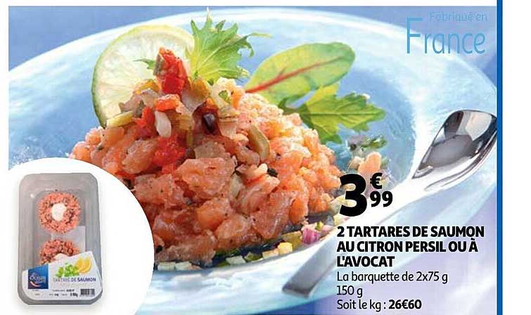 2 tartares de saumon au citron persil ou à l'avocat