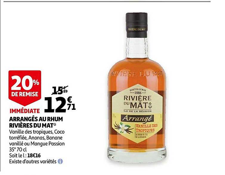 arrangés au rhum rivières du mat