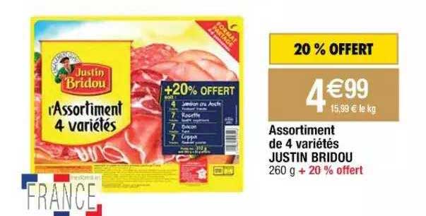 Assortiment De 4 Variétés Justin Bridou