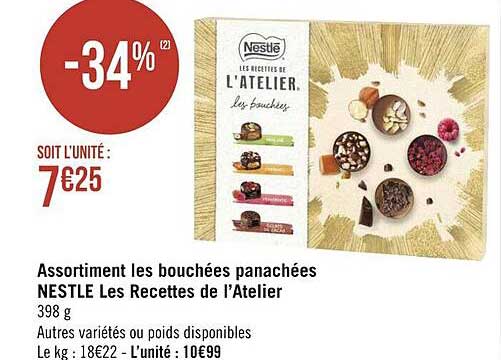 assortiment les bouchées panachées nestlé les recettes de l'atelier