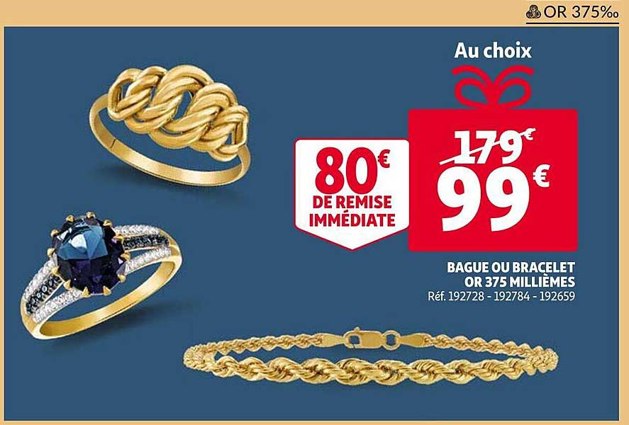 bague ou bracelets or 375 millièmes