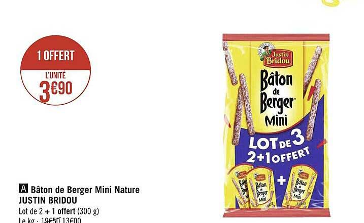 bâton de berger mini nature justin bridou