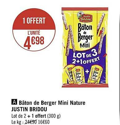 bâton de berger mini nature justin bridou