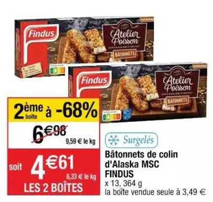 Bâtonnets De Colin D'alaska Msc Findus