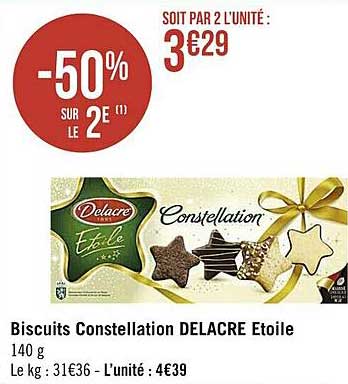 biscuits constellation delacre etoille -50% sur le 2e