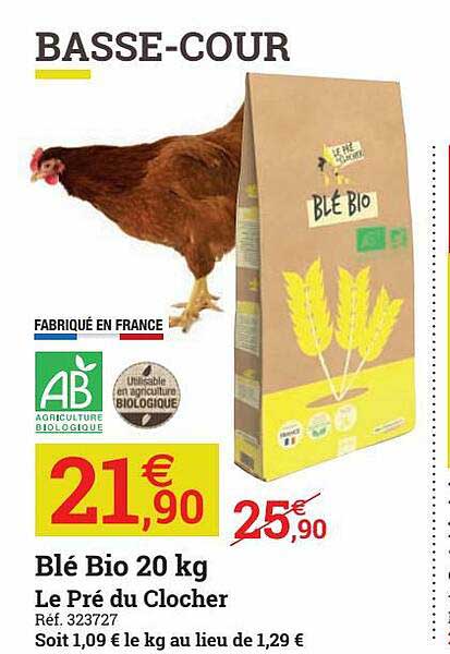 blé bio 20 kg le pré du clocher