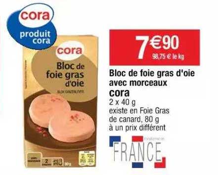 bloc de foie gras d'oie avec morceaux cora