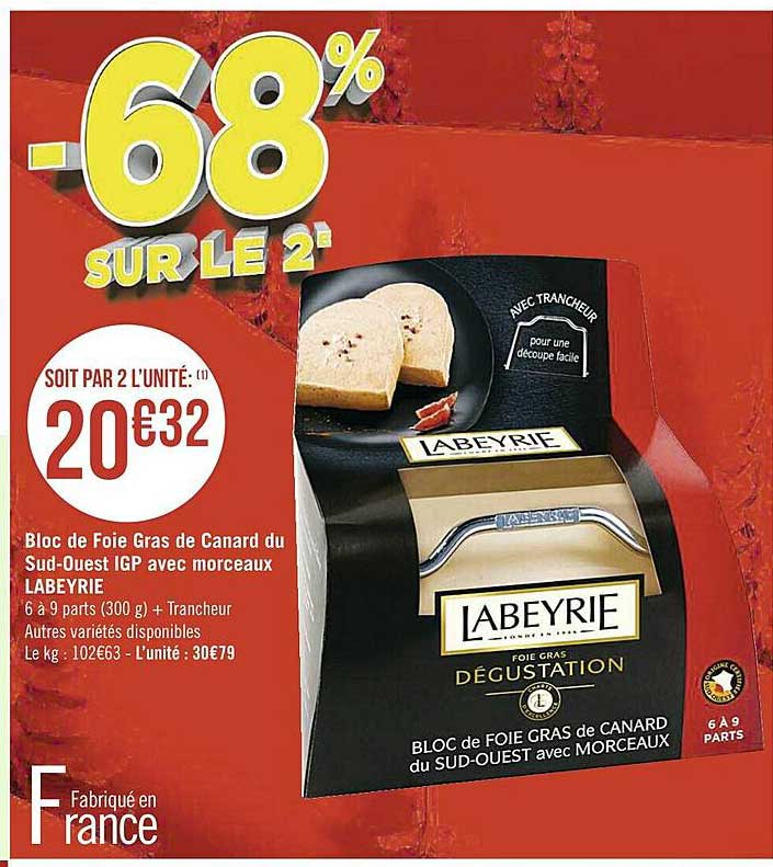 Bloc De Foie Gras De Canard Du Sud-ouest Igp Avec Morceaux Labeyrie