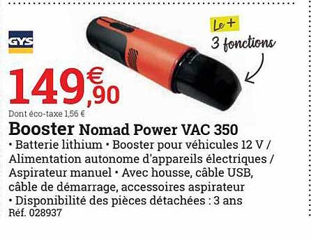 booster nomad power vac 350 gys