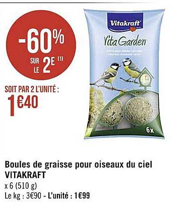 Boules De Graisse Pour Oiseaux Du Ciel Vitakraft