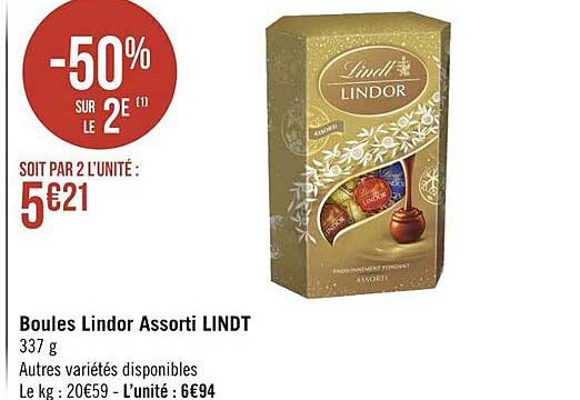boules lindor assorti lindt