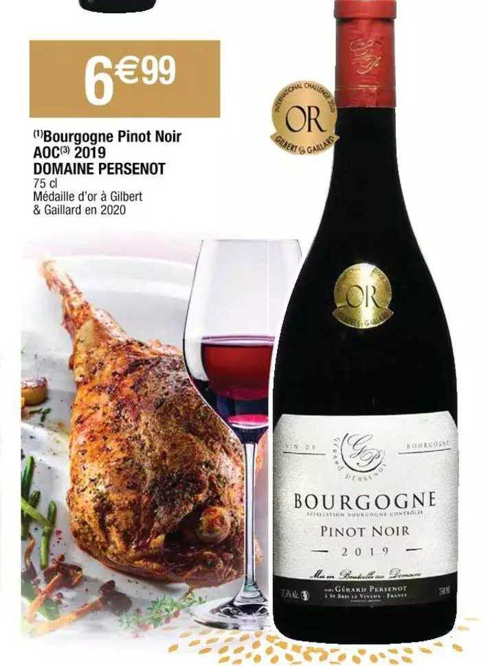 bourgogne pinot noir aoc 2019 domaine persenat