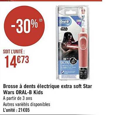 brosse à dents électrique extra soft star wars oral-b kids