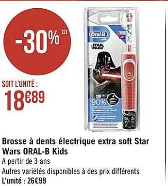 brosse à dents électrique extra soft star wars oral-b kids