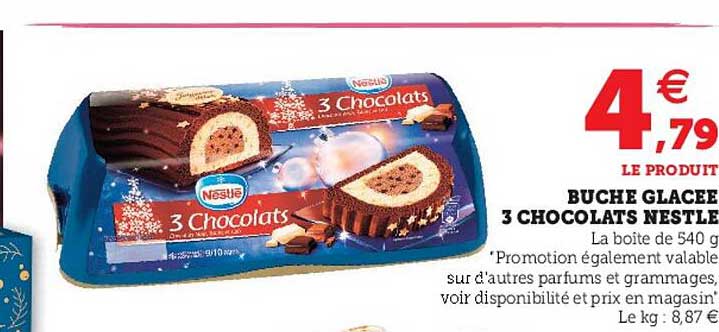 Buche Glacée 3 Chocolats Nestlé