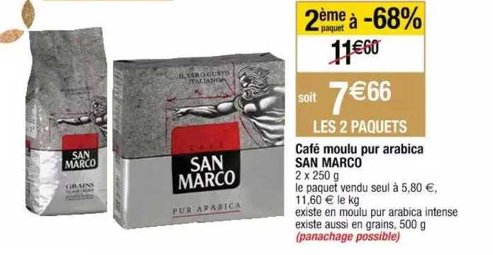 café moulu pur arabica san marco
