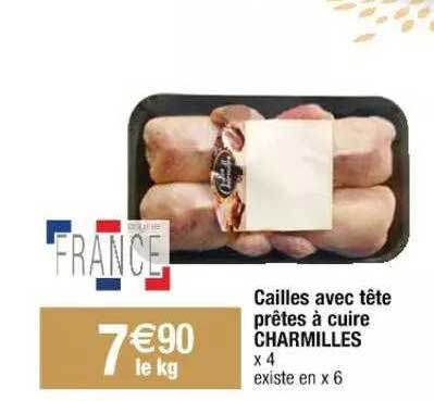 cailles avec tête prêtes à cuire charmilles