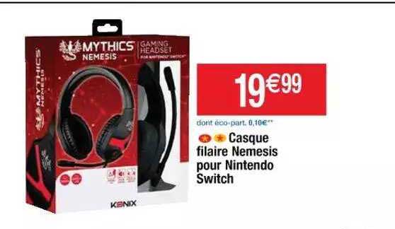 Casque Filaire Nemesis Pour Nintendo Switch