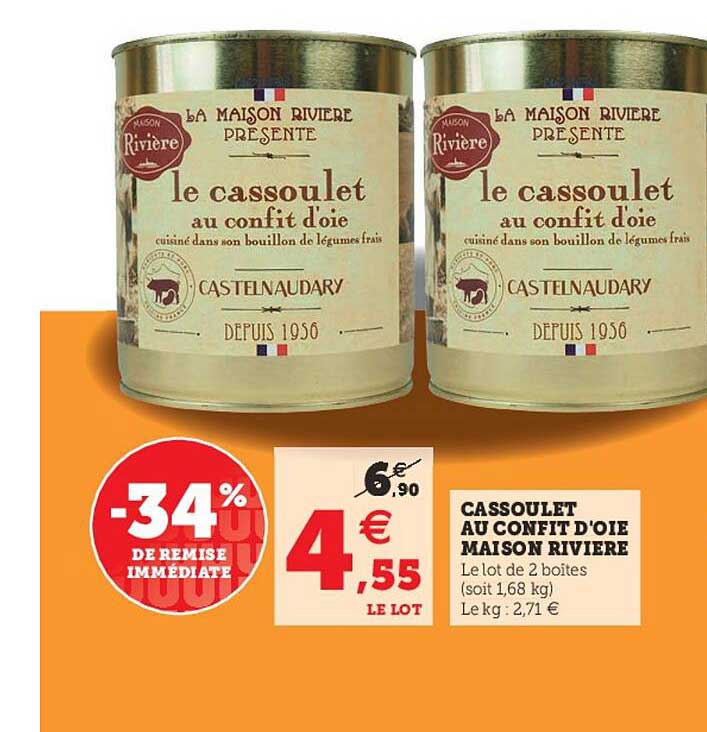 cassoulet au confit d'oie maison rivière