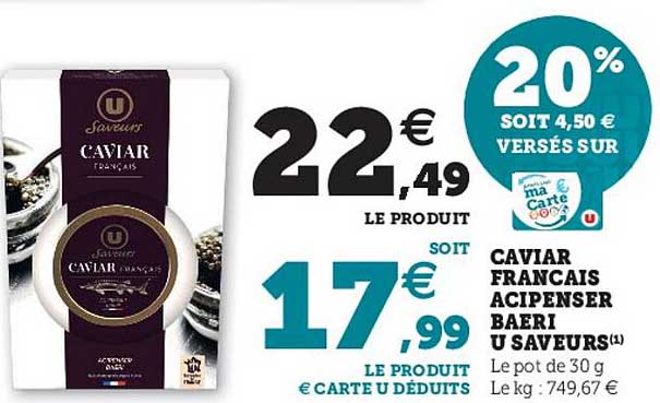 caviar français acipenser baeri u saveurs
