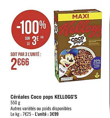 céréales coco pops kellogg's