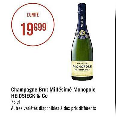 champagen brut millésimé monopole heidsieck & co