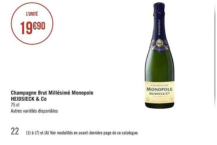 Champagne Brut Millésimé Monopole Heidsieck & Co