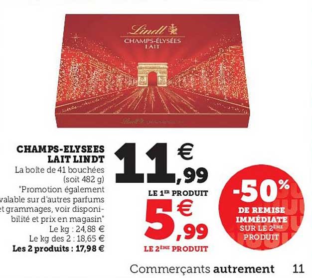 champs-élysées lait lindt
