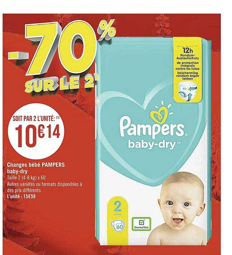 changes bébé pampers baby-dry