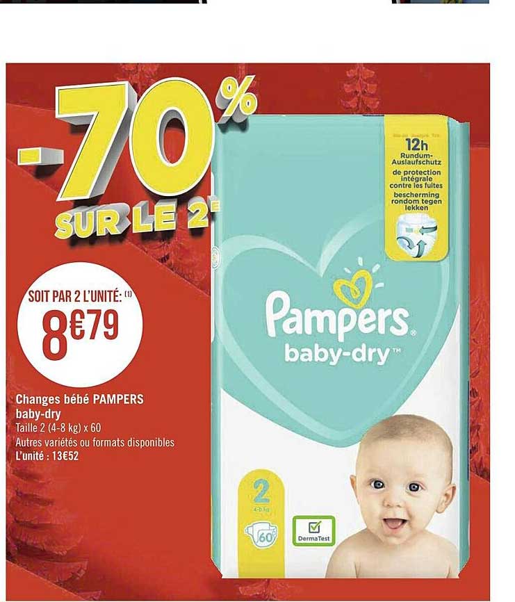 changes bébé pampers baby-dry