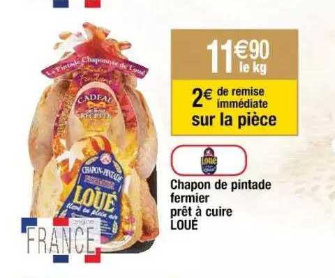 chapon de pintade fermier prêt à cuire loué