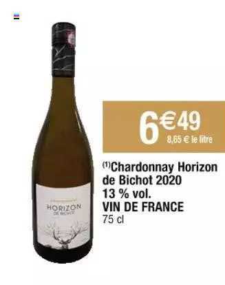 chardonnay horizon de bichot 2020 13% vol. vin de france