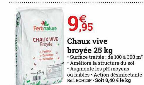 chaux vive broyée 25 kg