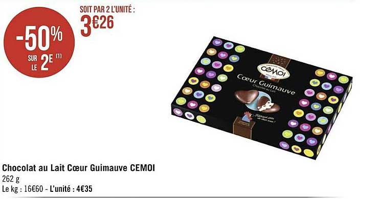 Chocolat Au Lait Cœur Guimauve Cémoi