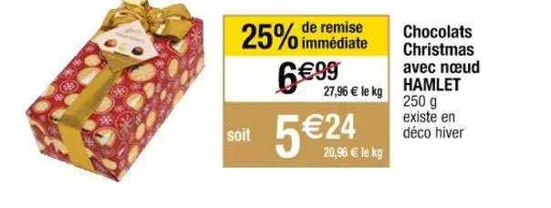 chocolats christmas avec nœud hamlet
