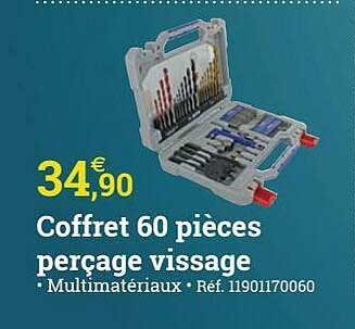 coffret 60 pièces perçage vissage