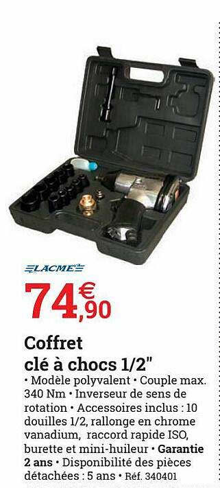 coffret clé à chocs 1-2"